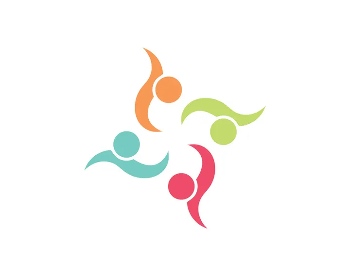 community logo design colorful with  logo vector icon