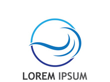 Ocean water wave wave logo design.