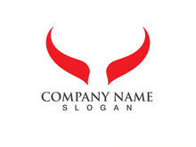 Devil horn vector icon logo design illustration template