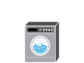 MACHINE WASHING CLOTHES ICON VECTOR IMAGE preview picture