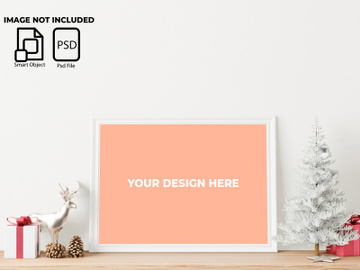 Christmas concept in a frame mockup preview picture