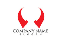 Devil horn vector icon logo design illustration template