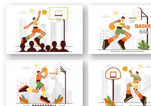 9 Playing Basketball Illustration