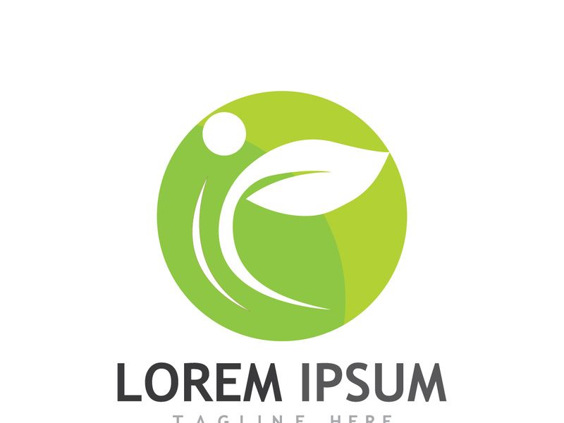 Natural green leaf logo.