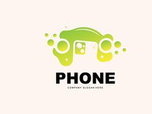 Smartphone Logo, Communication Electronics Vector, Modern Phone Design, For Company Brand Symbol