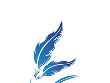 Feather quill design icon and logo illustration classic stationery