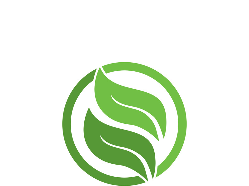 Logos of green tree leaf ecology nature element vector