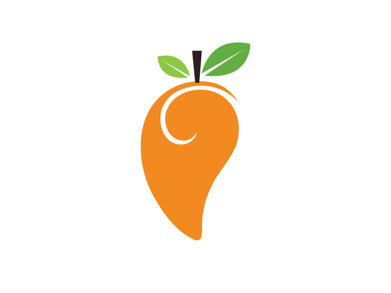 Mango in flat style. Mango vector logo. Mango