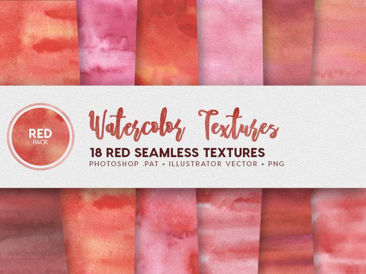 Watercolor Seamless Textures - Red Pack