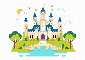 10 Castle Vector Illustration