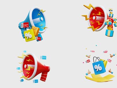 3D PNG Elements Sale Concepts