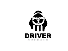 Car Steering Logo, Driver Vector