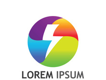 Colorful electric lightning logo design.