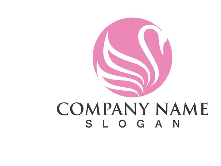 Swan Bird Love Symbol Logo Vector