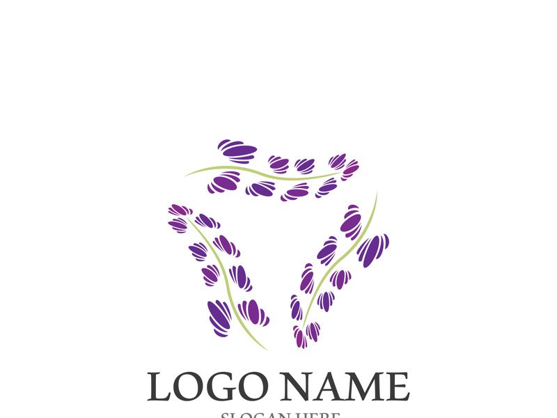 Fresh lavender flower logo vector flat design