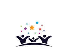People star logo design to achieve a success or dream.