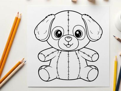 Cute puppy sitting cartoon vector illustration flat design