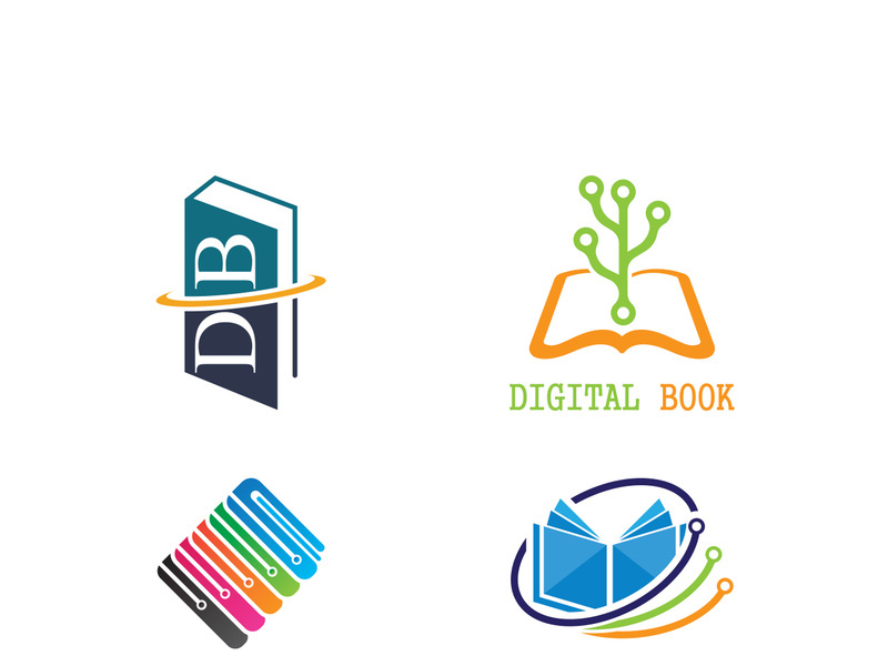 Digital book logo technology vector icon design