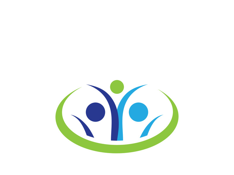 Family care and Community, network social icon logo