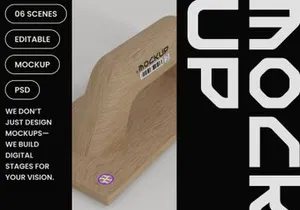 Wooden Handle Trowel Mockup