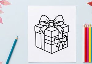 Icono de ilustración de caja de regalo navideña con cintas y moños decorativos para diseño festivo.