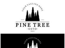 simple pine or fir tree logo,evergreen.for pine forest,adventurers,camping,nature,badges and business.vector