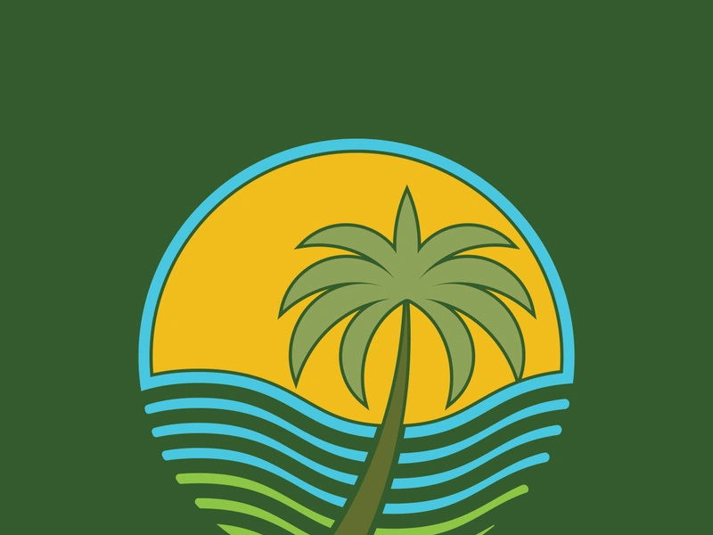Palm tree summer logo template vector illustration