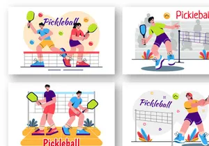 9 Pickleball Game Sport Illustration