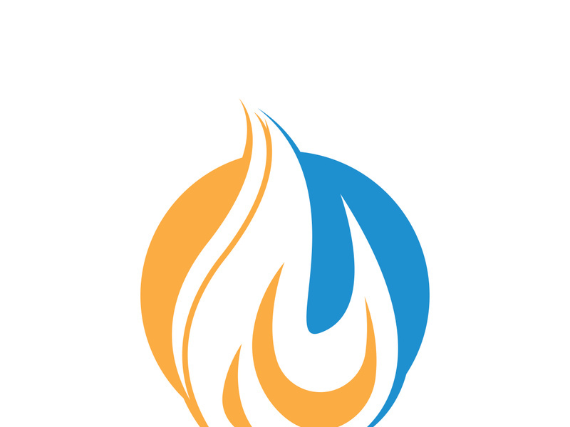Fire logo design illustration and fire symbol icon vector