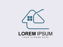 House Logo, Building Furniture Design, Construction Vector, Property Brand Icon, Real Estate, Housing