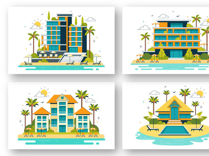10 Beach Resort Illustration