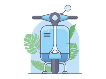 vintage moto scooter. Isolated Vector illustration preview picture