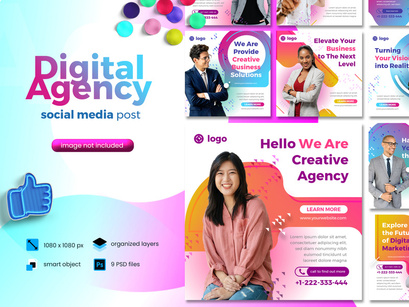 Digital Agency Social Media Post template