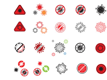 Corona virus COVID icon logo vector element preview picture