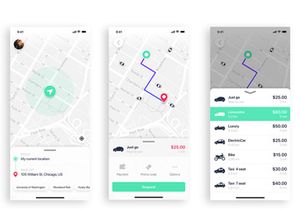 Taxi Booking mobile UI Kit for ADOBE XD