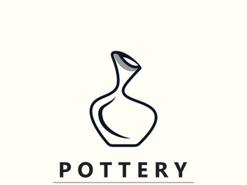 Pottery logo design handmade, creative traditional mug craft sign concept inspiration nature workshop preview picture