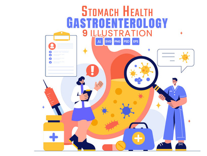 9 Stomach Health Gastroenterology Illustration