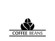 Coffee bean logo for cafe, business, label.