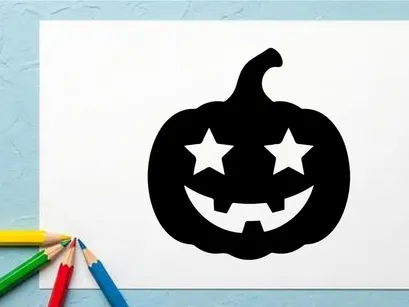 Halloween Pumpkin with Jack-o'-Lantern Face for Fall Decor