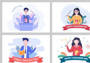 15 Happy Teacher's Day Background Vector Illustration