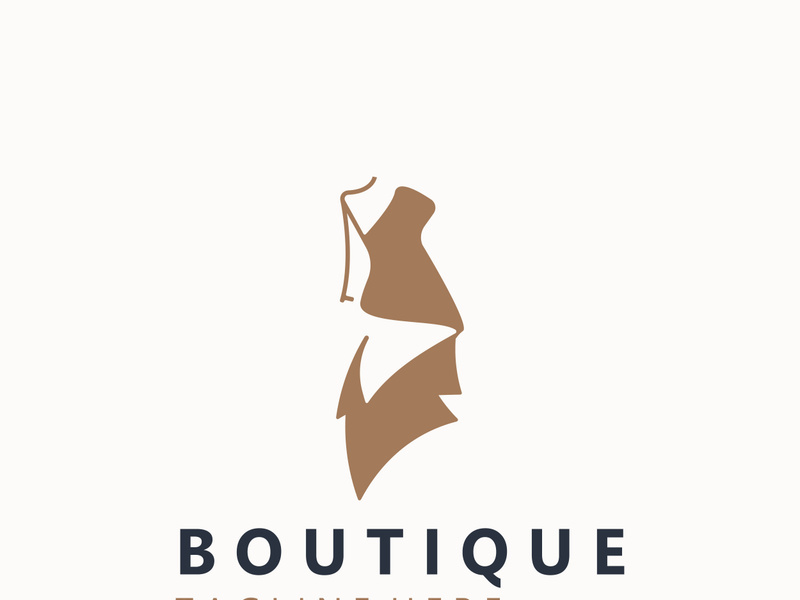 Dress woman logo design beauty fashion for boutique shop vector template vector