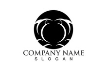 Fish jump logo animal vector