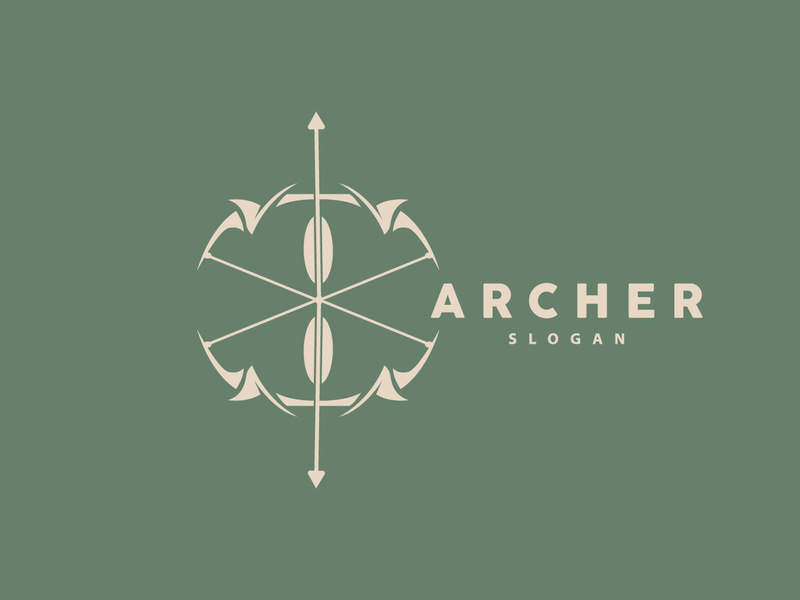 Archer Logo, Archery Arrow Vector, Elegant Simple Minimalist Design