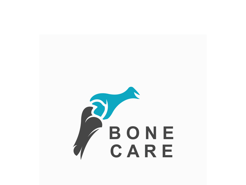 Bone care logo, Minimalist joint bone design Illustration orthopedic template
