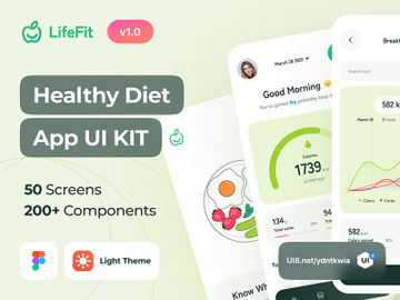 LifeFit Healthy Diet Calory Counter App UI Kit preview picture