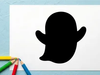Silhouette of a cute cartoon baby face with ears and round head