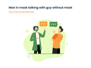 Man in mask talking with guy without mask preview picture