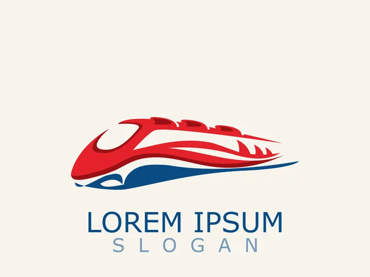 Modern Train logo image design transport railway icon template