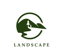 Mountain Nature Landscape Logo design Template Illustration