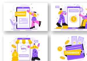 18 Cashback Vector Illustration